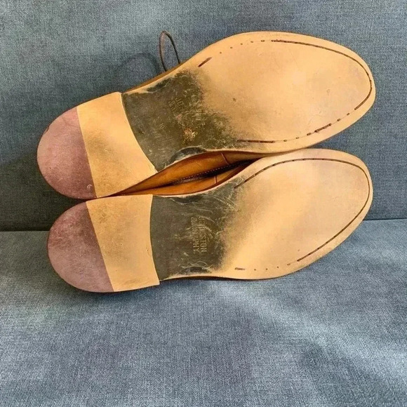 Men’s Johnston & Murphy Brown Leather Lace Up Cap Toe Oxford Dress Shoes Size 10 - Picture 7 of 8